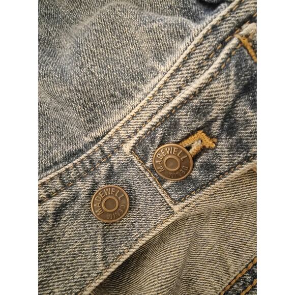 Madewell Denim Trucker Jacket Blue Denim Motorcycle Cotton Western Jean Mens L - Picture 6 of 10
